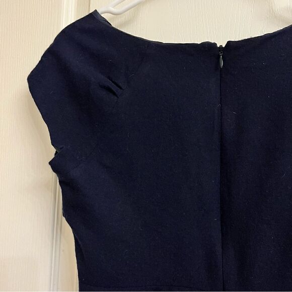 J. Crew Navy 100% Wool Origami Sheath Dress 12 SP - Picture 9 of 13